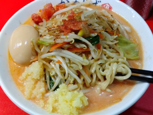 「チリトマトタンメン·からあげセット·味玉·ライス」@濃厚タンメン かめしげの写真