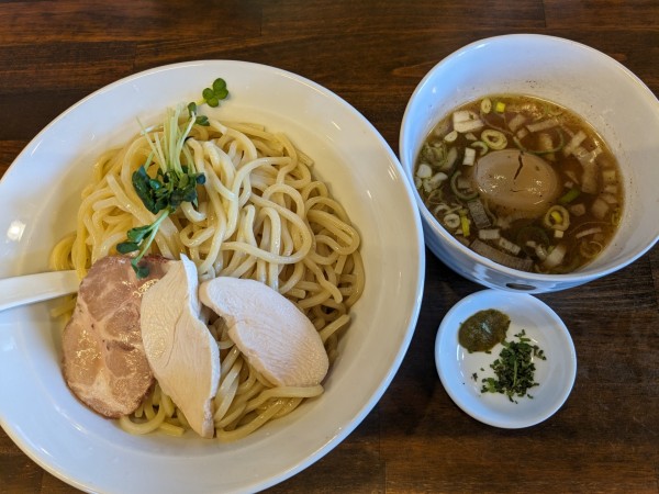 「塩つけ麺 味玉」@濃厚つけ麺 茜堂の写真