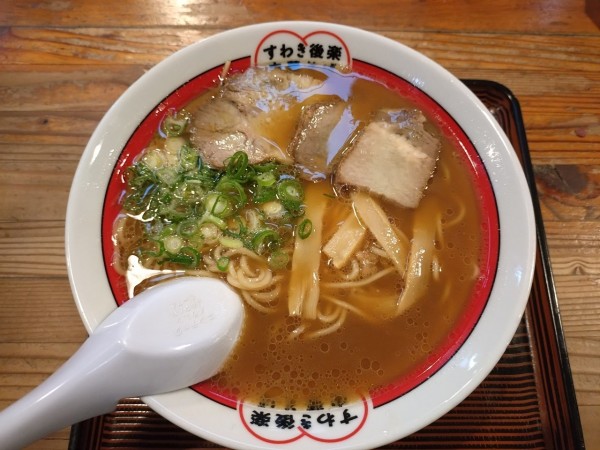 「醤油ラーメン840円」@すわき後楽中華そば 吉備路店の写真