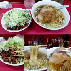 『ミニ純レバ丼+しょうゆラーメンセット(¥1200)』