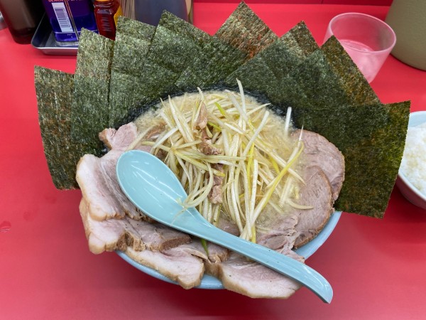 「ネギコテチャーシューメン　のり　カタコイオオ」@ラーメンショップ椿 河内店の写真
