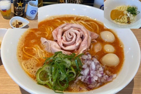 「オマール海老ラーメン+うずらの味玉+【限定】あん肝の和え玉+ビー」@La Maison du Ramen ビスクの写真