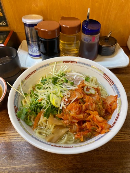 「キムチ油そば(大盛)」@宝華らぁめんの写真