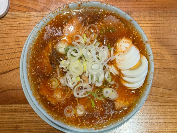 「辛味中華+茹で卵スライス」@浅草 生田庵の写真