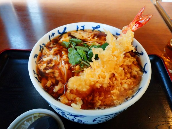 「かき玉そば（930円）＋海老天（400円）」@そば処 ゆう月の写真