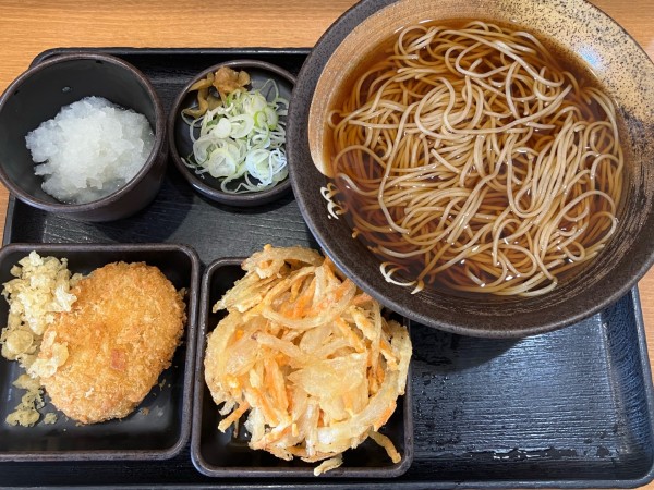 「朝そば450円ｺﾛｯｹCP」@ゆで太郎 柏大井店の写真