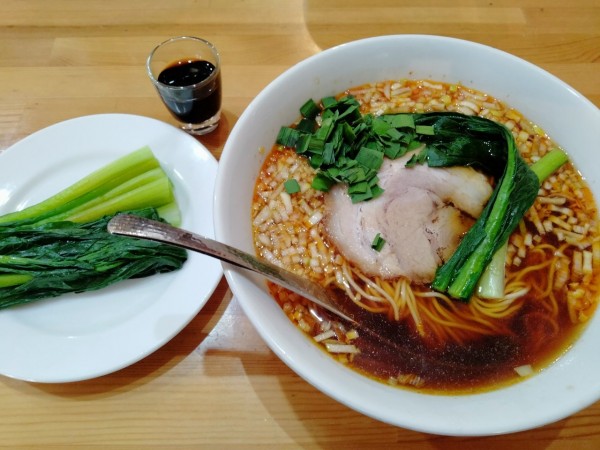 「サンラーメン＋小松菜＋ごはん」@東京担担麺本舗 瀬佐味亭 虎の門店の写真