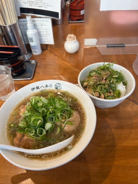 「特製鶏のにごりそば(￥1100)+ネギライス(¥280)」@中華そば つけそば 伊蔵八 本店の写真