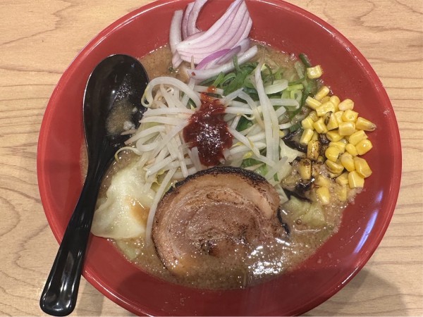 「味噌赤丸大盛り+タンメン野菜」@一風堂 名古屋平針店の写真