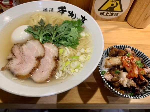 「塩玉ら〜麺＋ミニまんま丼」@横濱 本丸亭 新橋店の写真