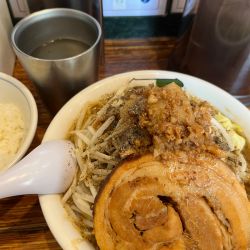 雷そば並　半ライス