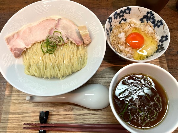「しじみ昆布水つけ麺醤油+TKG」@中華蕎麦 仁香の写真