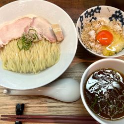 しじみ昆布水つけ麺醤油+TKG