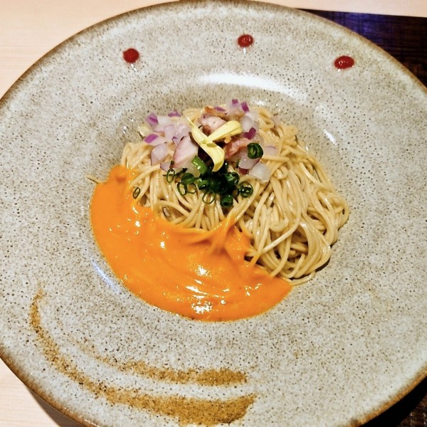 「雲丹の〆そば」@与しおかの写真