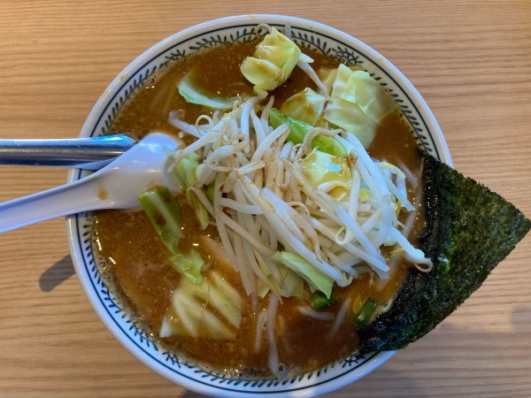 「熟成味噌ラーメン¥913+茹で野菜¥154+ライス」@丸源ラーメン 深谷店の写真