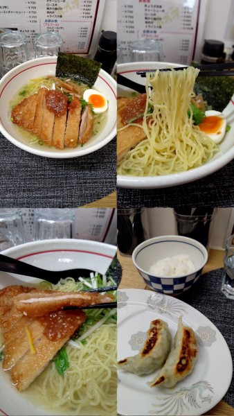 「『すぱいすらーめん(塩)+ぎょうざ2個 ライスセット』」@すぱいすの写真