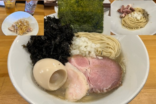 「煮干らーめん 塩+岩のり+和え玉(ハーフ)+ノンアル」@煮干らーめん 川むらの写真