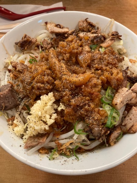 「汁なし醤油（並麺マシ250g）¥900」@らーめんやまちゃんの写真