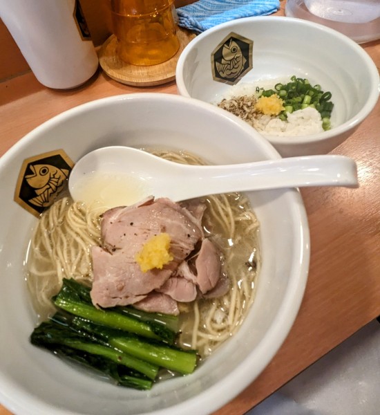 「真鯛らーめん&雑炊セット　1,200円」@真鯛らーめん 麺魚 新橋店の写真