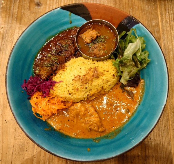 「三種盛(1300円)」@Good Luck Curry 竹芝店の写真