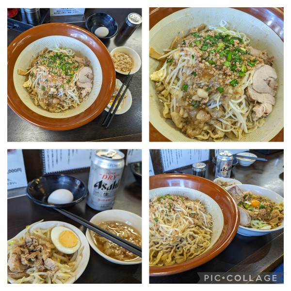 「【3連休限定】スタミナまぜそば大➕麺増し➕ビール」@ラーメンどでん 大宮店の写真