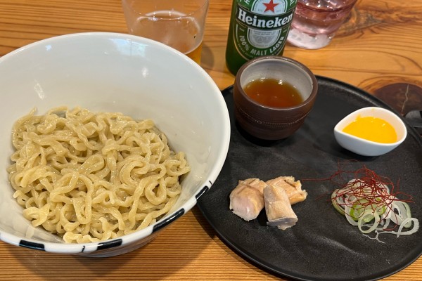 「あぶらそば+ビール」@らーめん かねかつの写真