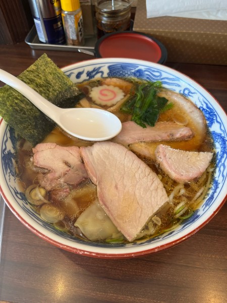 「焼豚ワンタン麺」@白河手打中華 賀乃屋の写真