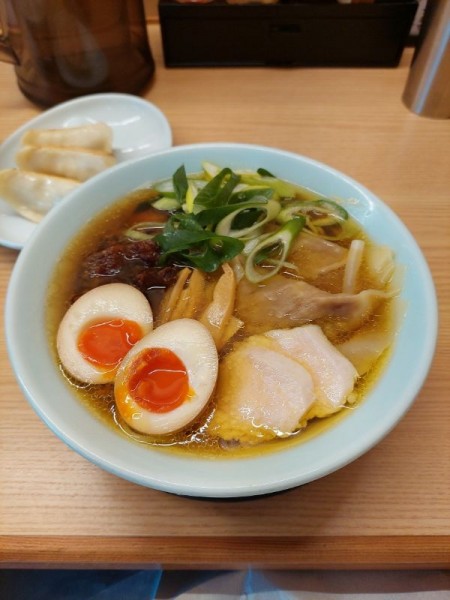 「ワンタン麺＋餃子セット」@笠岡らーめん TAKETONBOの写真