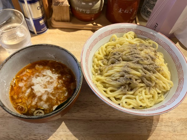 「辛味つけ麺 大盛り440g 920円」@つけ麺屋 やすべえ 渋谷店の写真