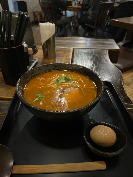 「海老そば トッピング煮卵」@もちもちの木 野田店の写真