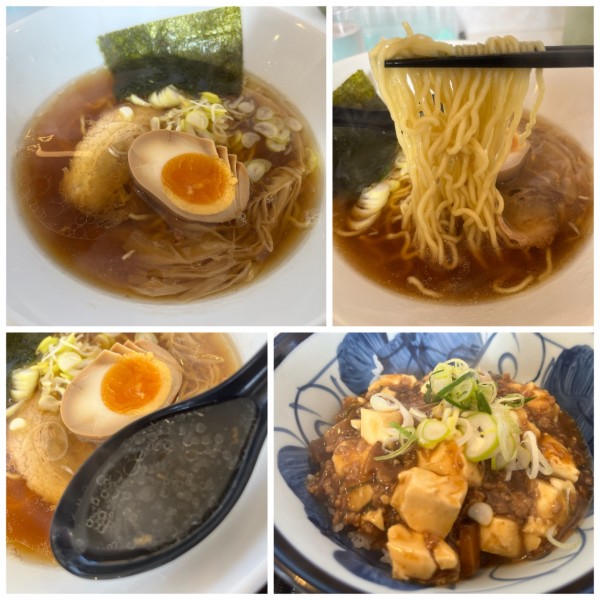 「【ランチ数量限定】タマシャモ中華そば＋麻婆丼セット1000円」@やまむろラーメンの写真