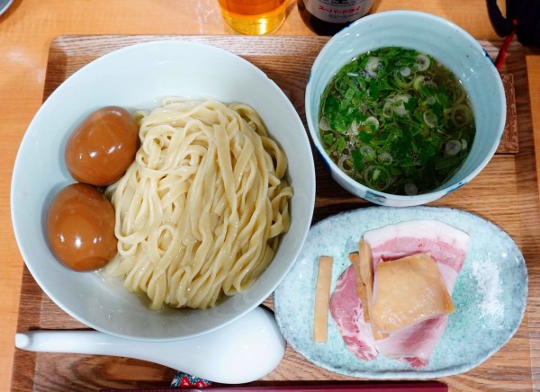 「つけめん（塩）＋味玉＋瓶ビール」@らーめん亭 ひなり竜王の写真