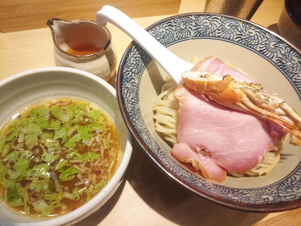 「伊勢海老つけ麺」@地鶏と伊勢海老 中華そば頑の写真