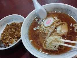 「日替定食 ラーメン・ミニショーガ焼丼(830)」@大三元の写真