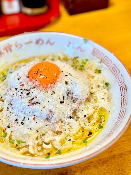 「カルボまぜそば1,000円」@豚骨らーめん れんの写真