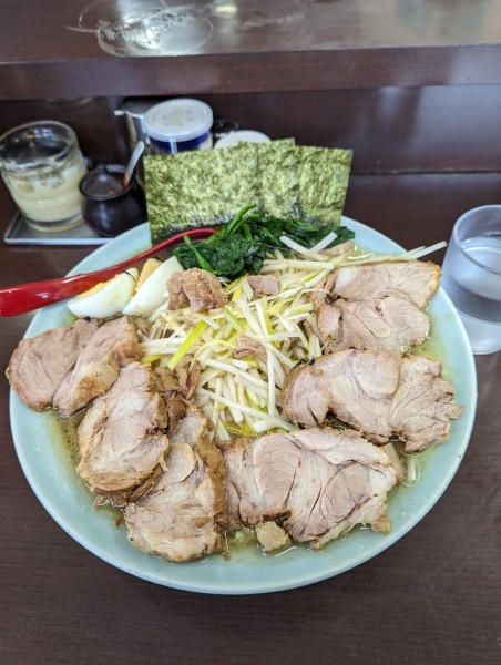 「ネギチャーシューメン+大盛り」@ラーメンショップ 二ツ橋店の写真