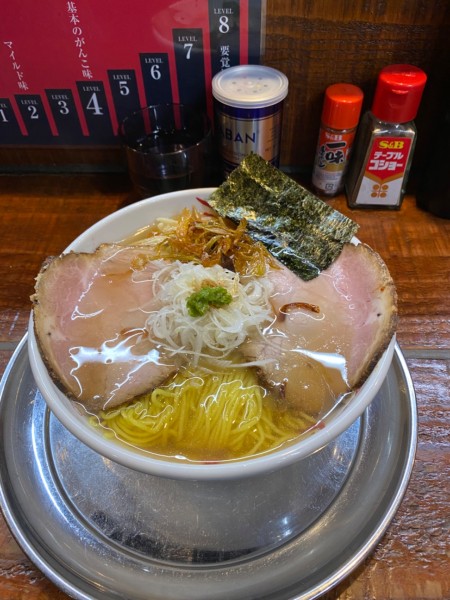 「【限定3】ねぎ油ジュ～(塩　レベル4)」@元祖一条流がんこラーメン たま館分店の写真