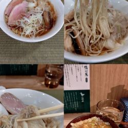 『鴨ワンタン麺+飲める鴨親子丼 小(¥1130+270)』