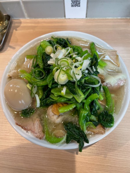 「チャーシューワンタンメン+青菜+味付玉子」@桜上水 船越の写真