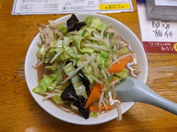 「タンメン(塩味)：950円」@御食事処 志野の写真