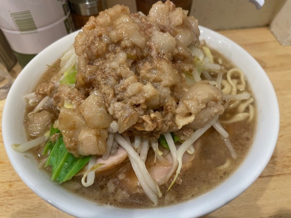 「ラーメン300g(麺少なめ) 豚2枚　野菜少なめ、アブラ多め」@ラーメン 他力也の写真