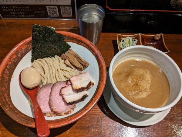 「特製つけ麺1300円（並）」@長男、ほそのたかしの写真