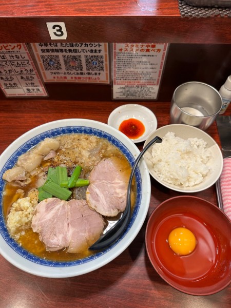 「特製スタミナ中華セット」@中華そば たた味の写真