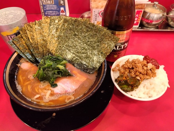 「ラーメン(並)¥800+のりW¥200+ライス¥100+🍺」@大輝家直系家系ラーメン 大金家 亀有店の写真