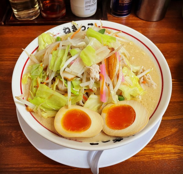 「野菜ちゃんぽん＋味玉」@ラーメンねぎっこ 富谷店の写真