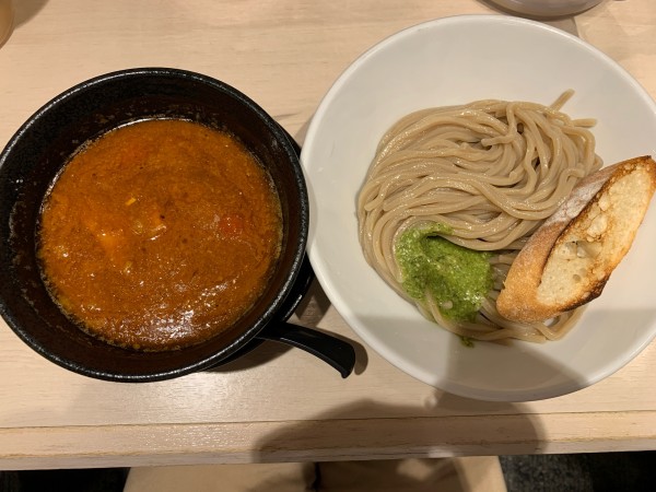 「海老トマトつけ麺」@つけ麺 五ノ神製作所 名古屋驛麺通り店の写真
