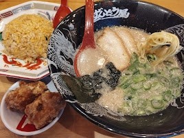 「元味(もとあじ)ラーメン(820)+Aセット(600)」@ラー麺 ずんどう屋 大和中央林間店の写真
