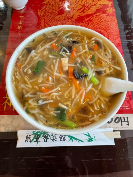 「もやし豚肉入りそば(800円)」@萬里香菜館の写真