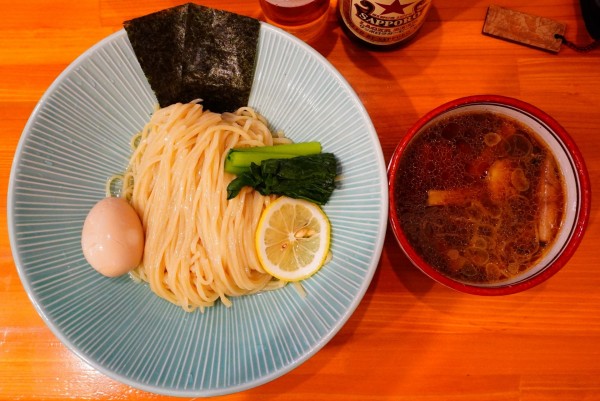 「味玉つけ麺＋瓶ビール（中）」@ロースの虎の写真