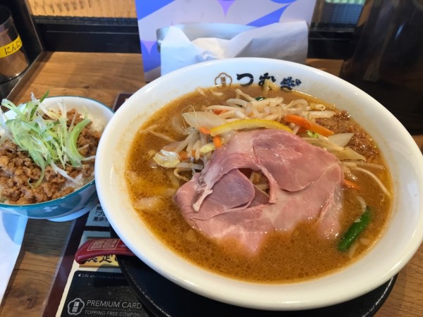 「味噌ラーメン＋肉味噌飯」@純米濃厚味噌ラーメン つむぎの写真
